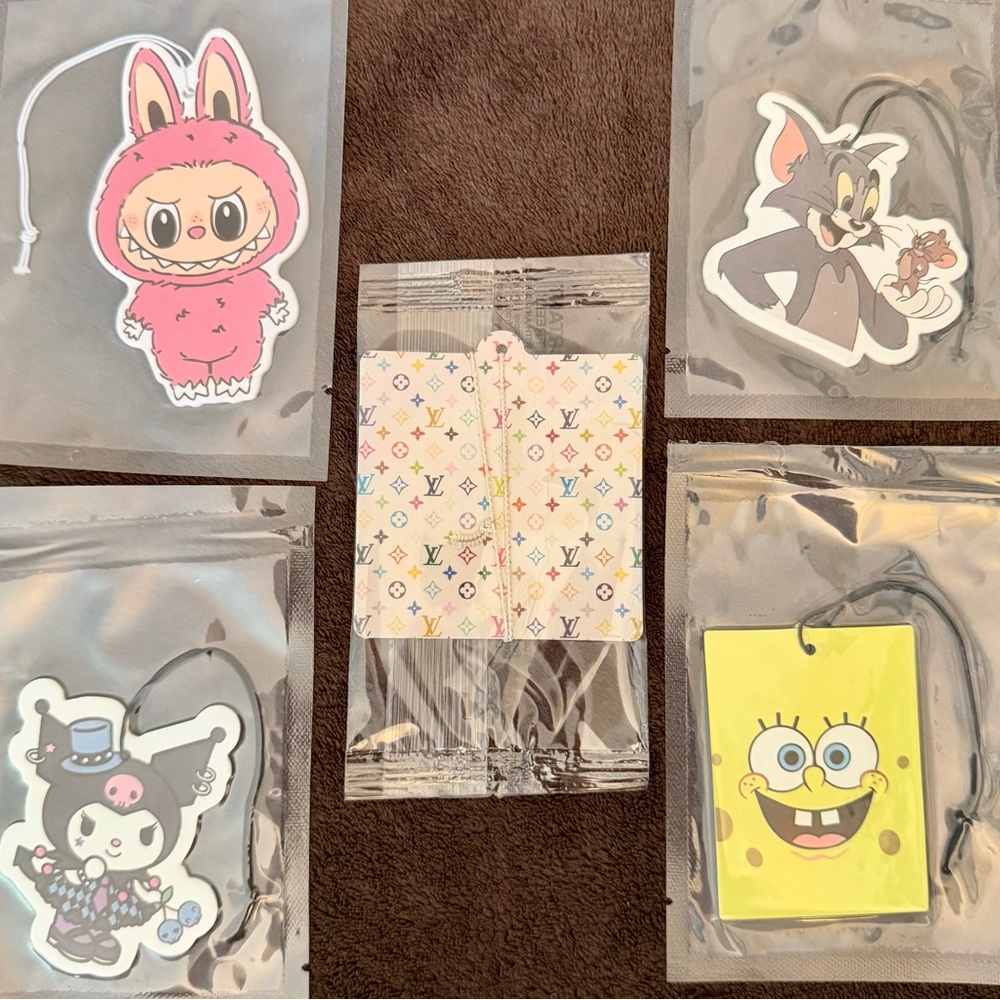 Character Air Freshener Lot - Kuromi, Tom & Jerry, SpongeBob, Labubu